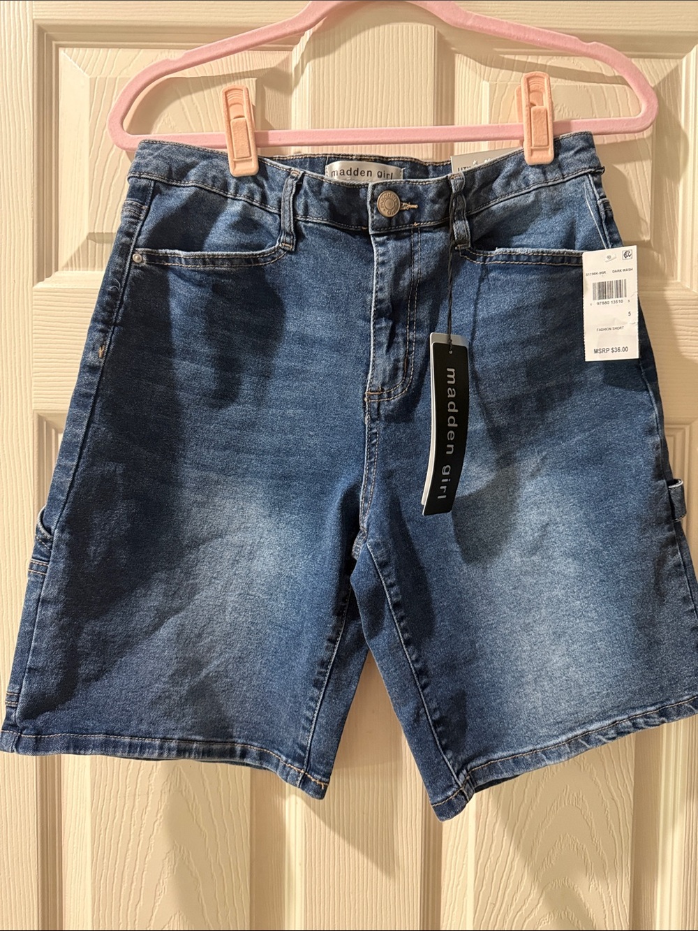 Madden Girl Blue Washed Denim Bermuda Jean Shorts